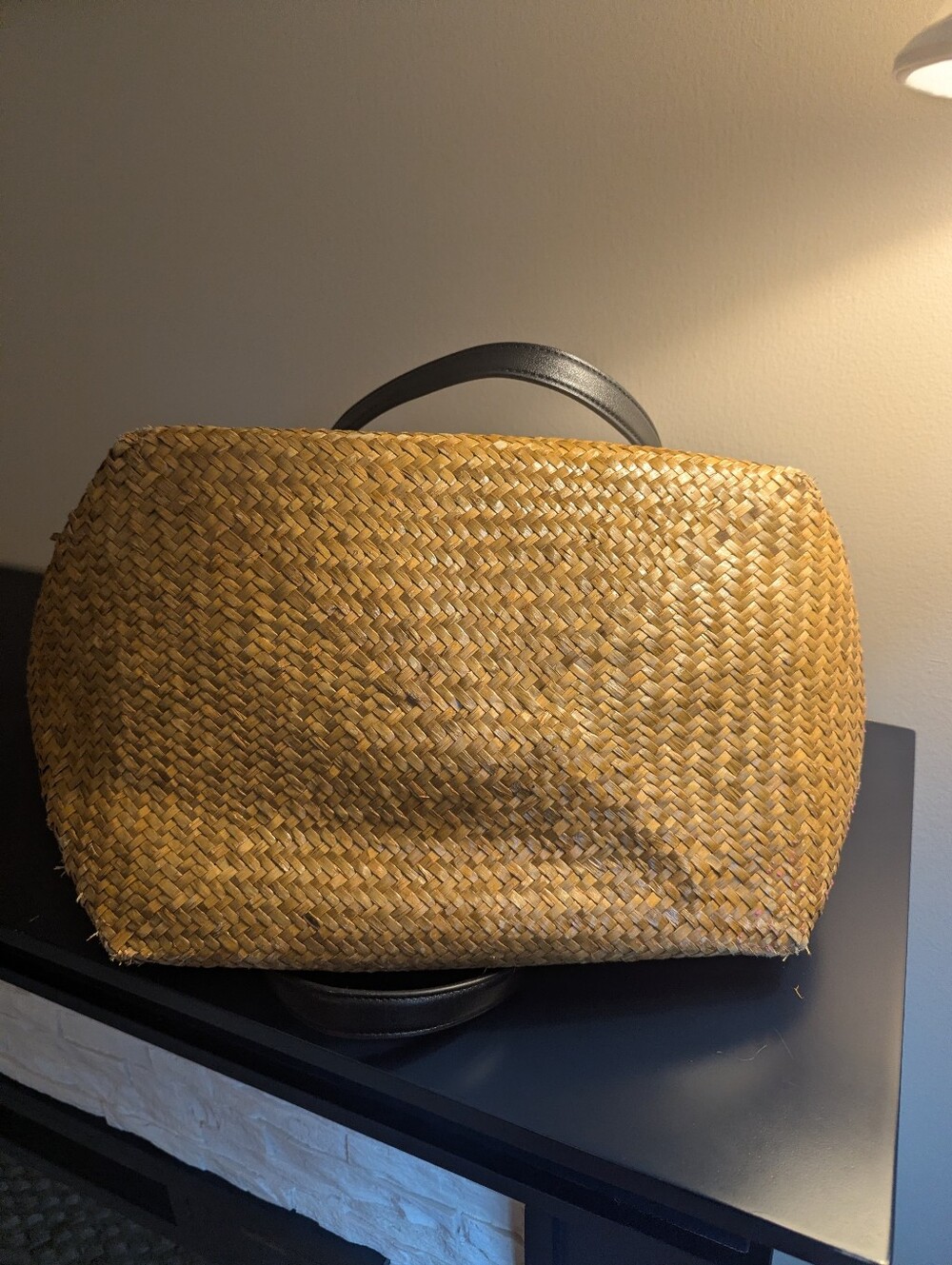 All Saints Allington Woven Straw Tote with Dark Handles - Picture 12 of 16